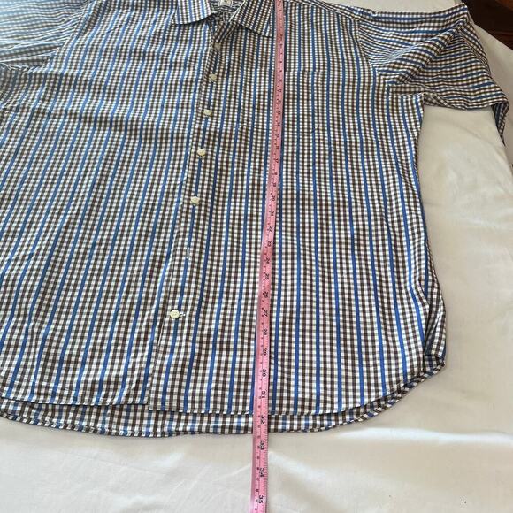 Peter Millar Men’s XL Dress Shirt 100% Cotton button up Plaid Long Sleeve - Picture 7 of 7